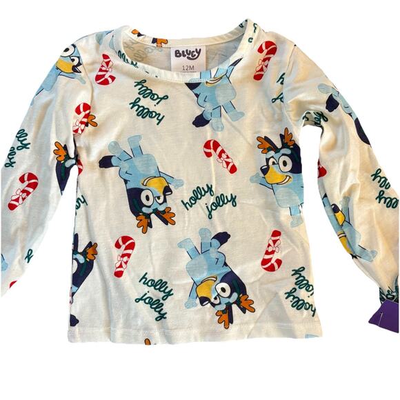 NWT Bluey Infant Christmas Shirt & Overall Skirt Outfit Size 12 Months - Picture 6 of 10